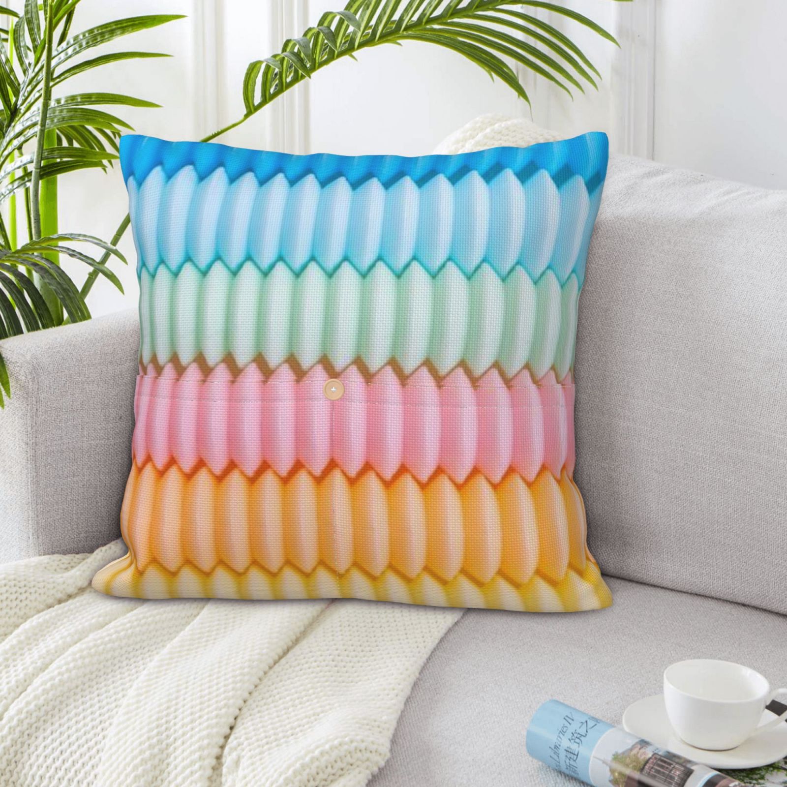Linen patchwork pillow