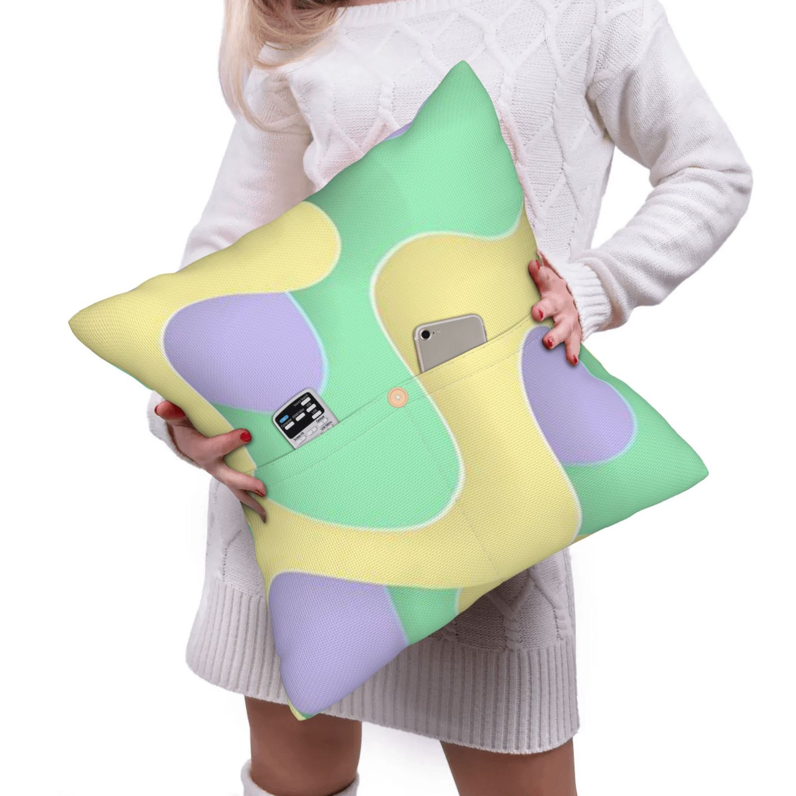 Linen patchwork pillow