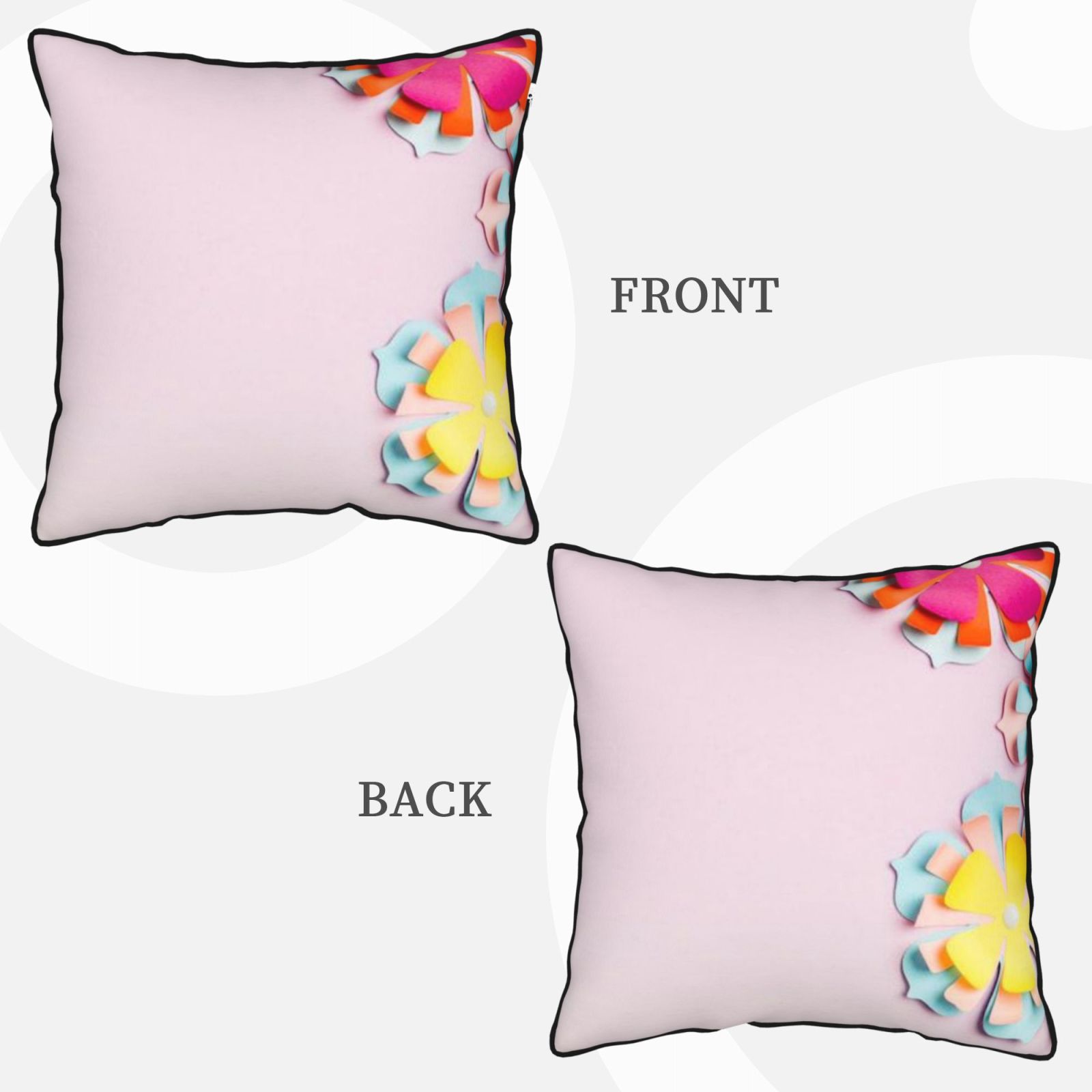 Velvet-trimmed throw pillow