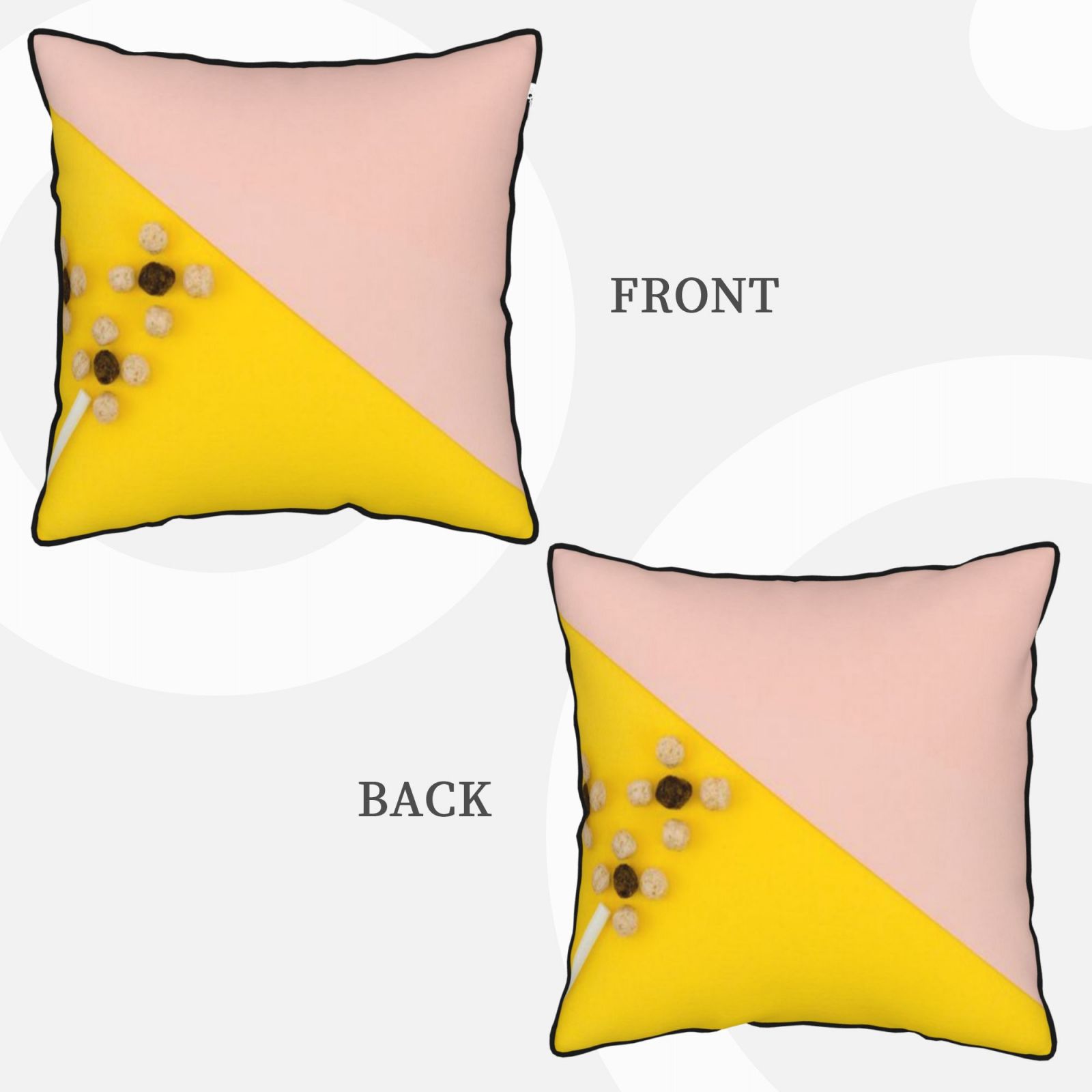 Velvet-trimmed throw pillow