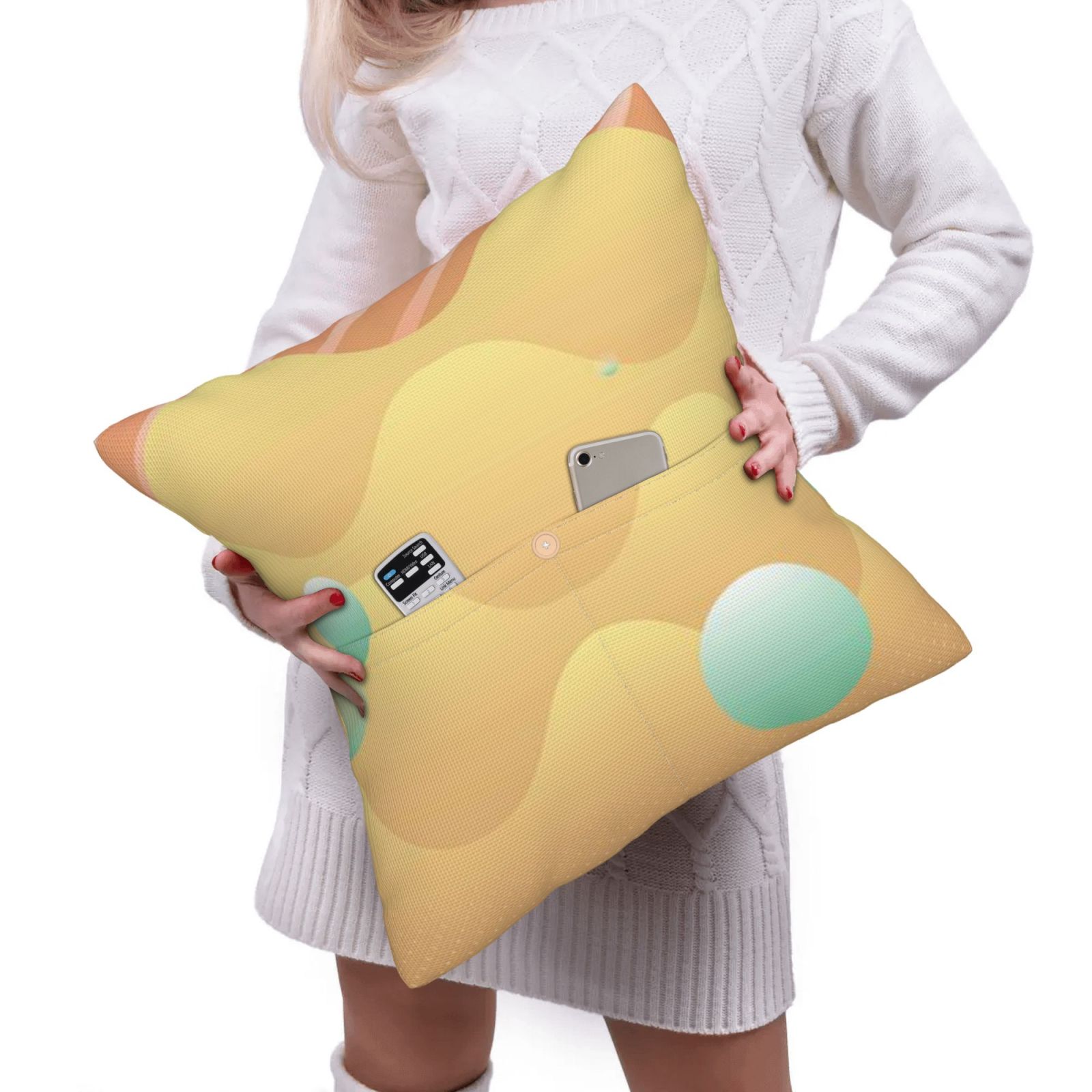 Linen patchwork pillow