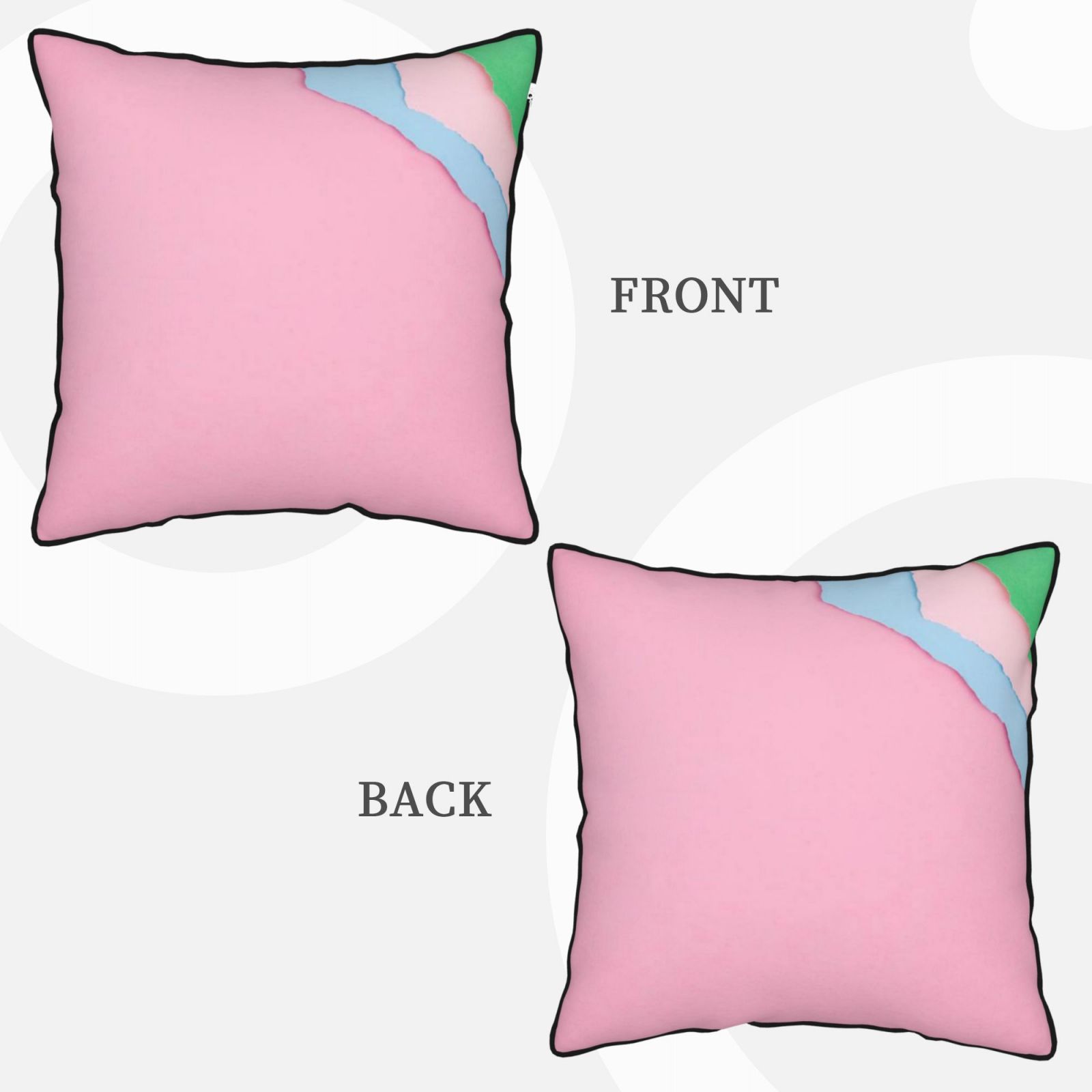 Velvet-trimmed throw pillow