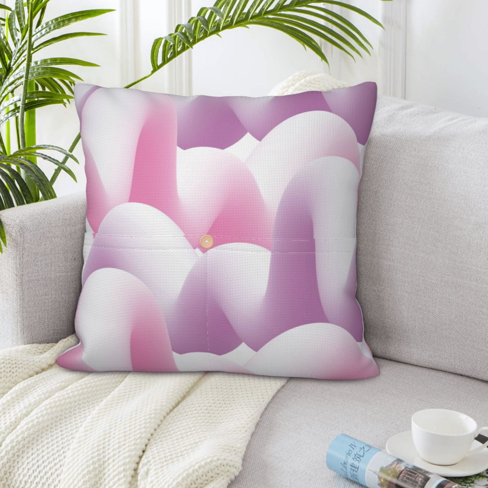 Linen patchwork pillow