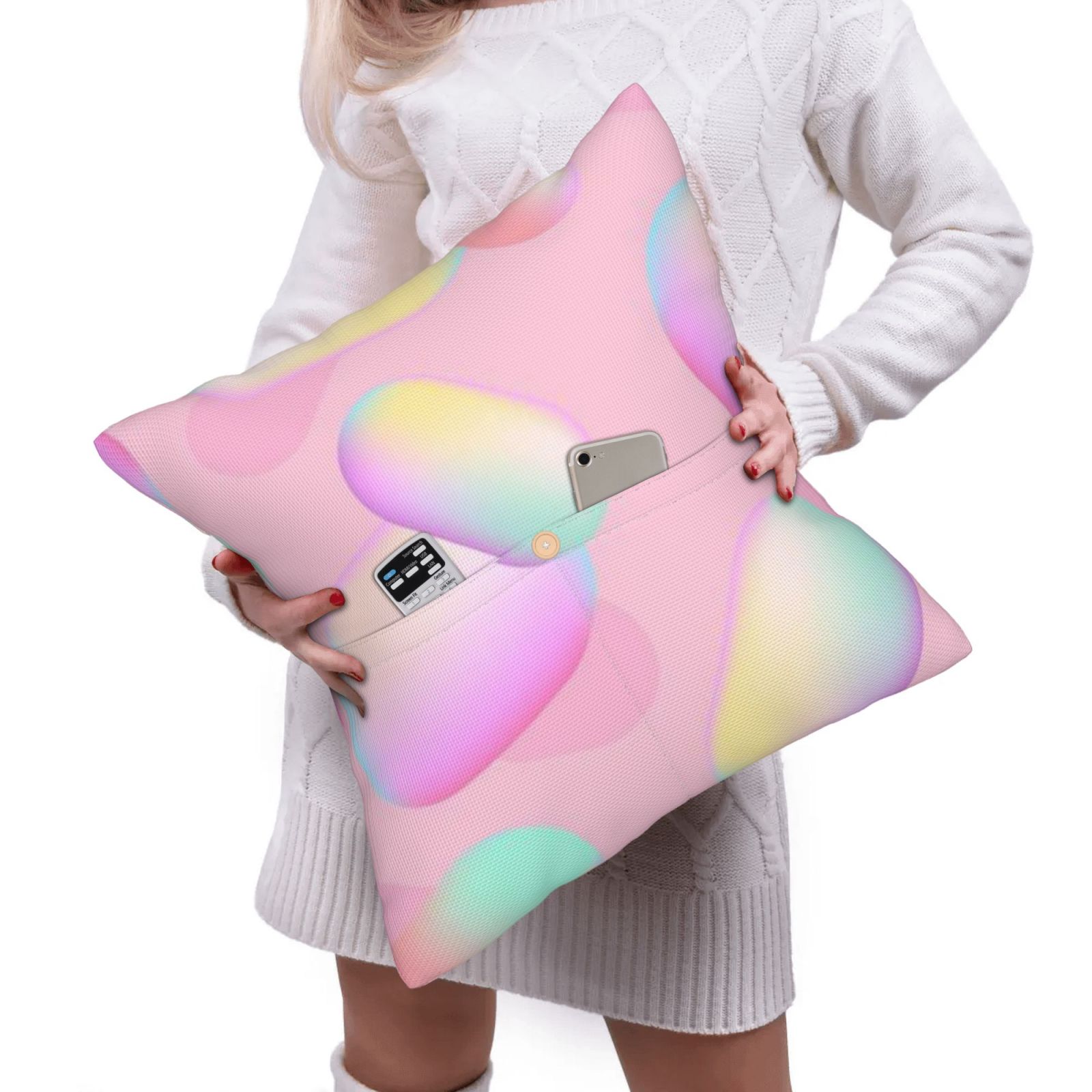 Linen patchwork pillow
