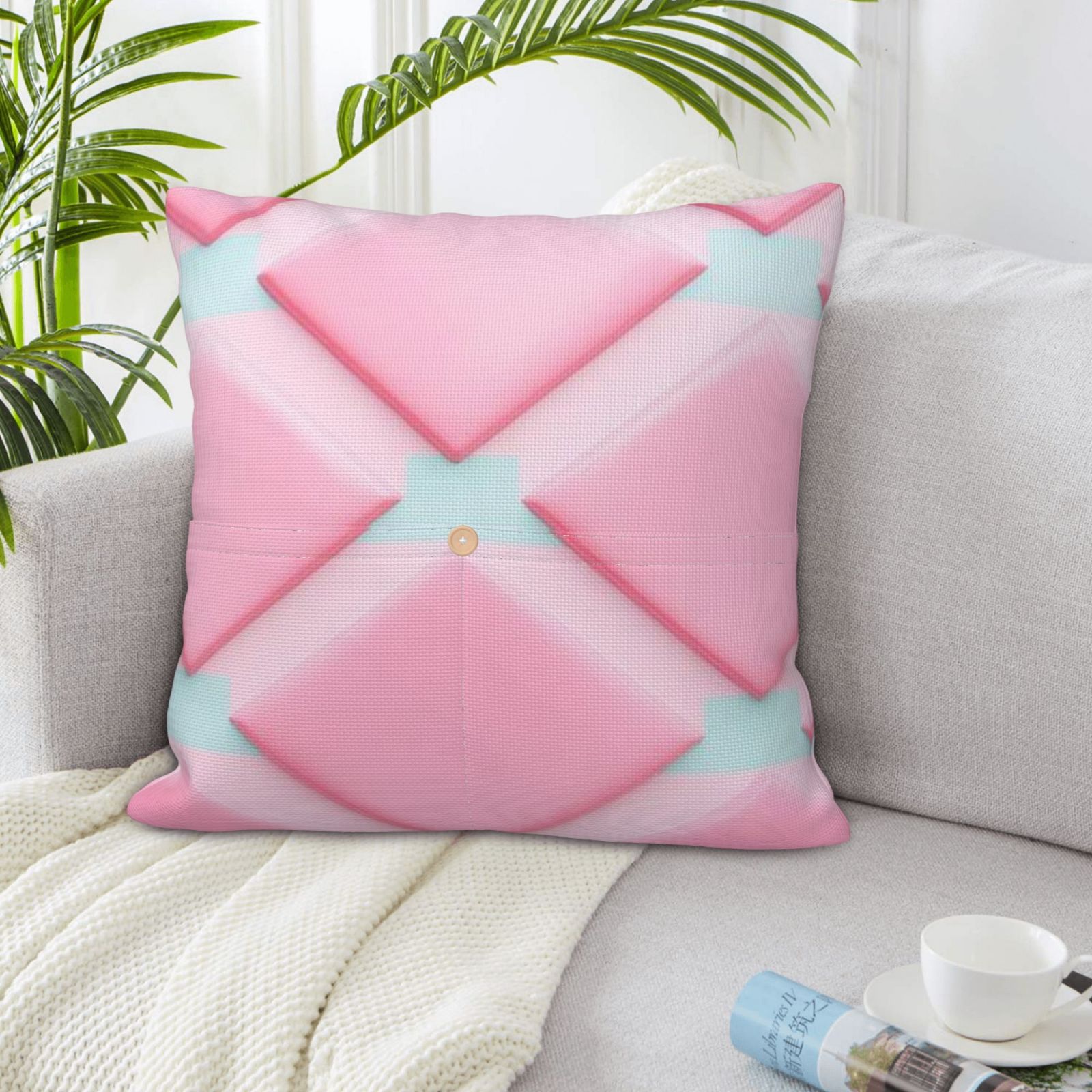 Linen patchwork pillow