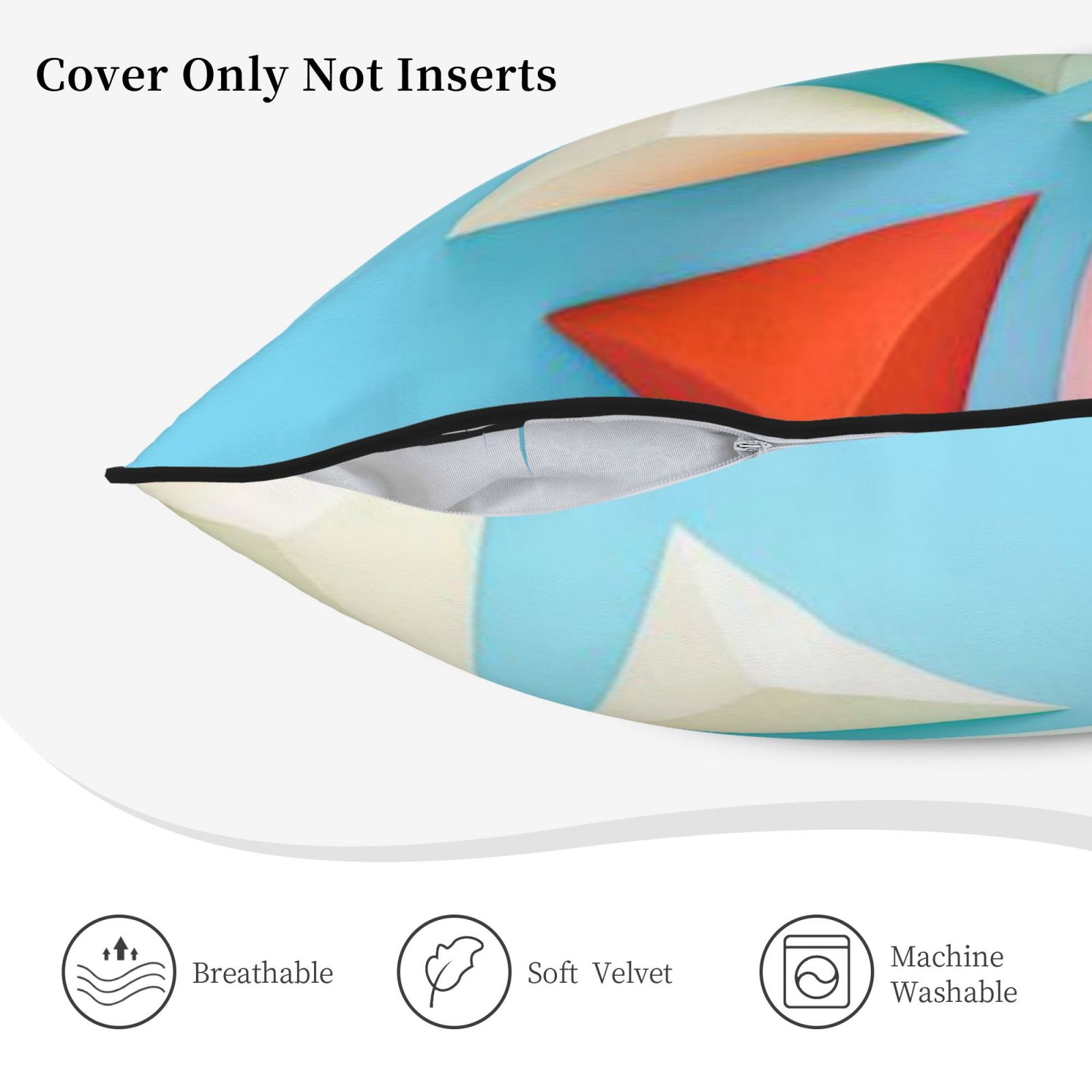 Velvet-trimmed throw pillow