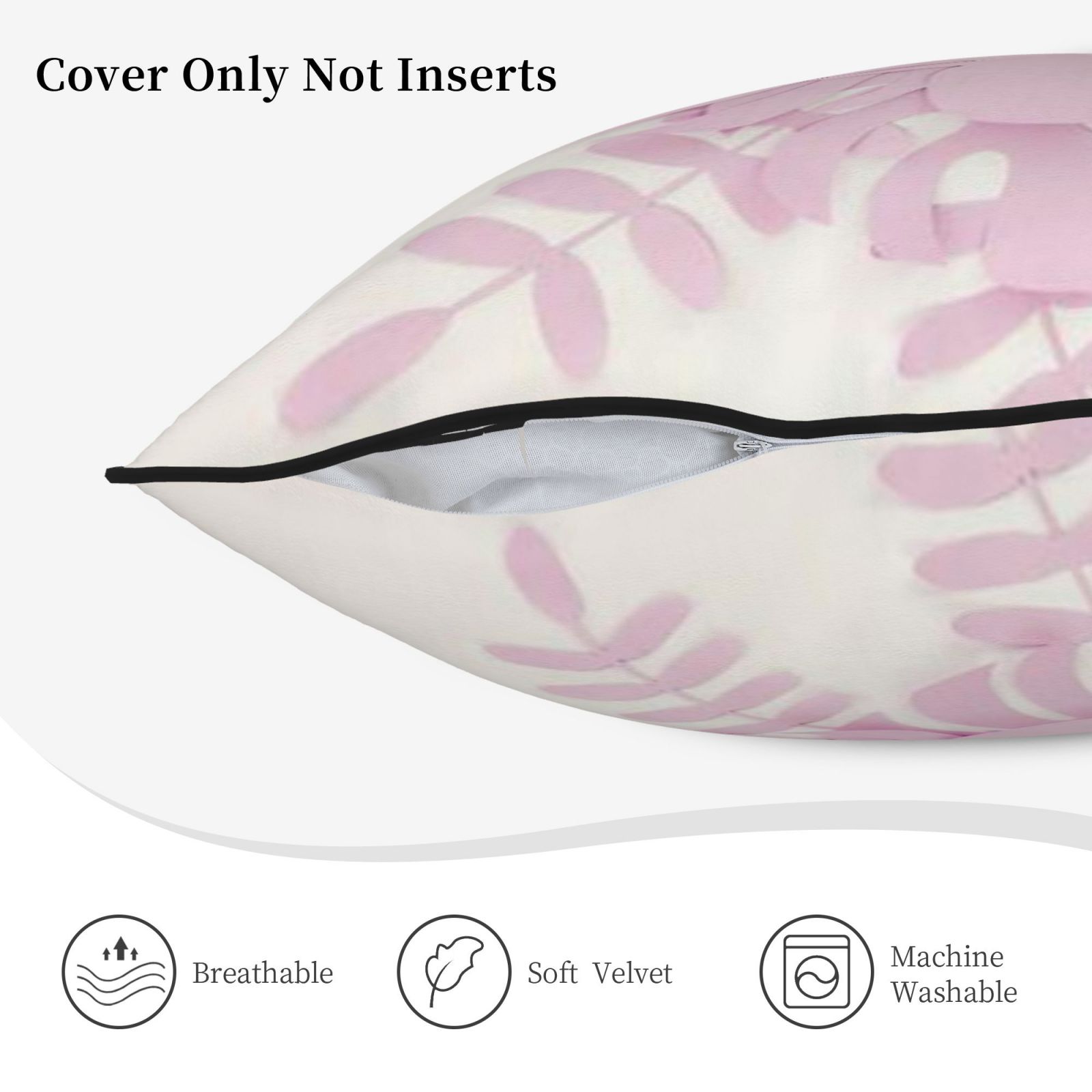 Velvet-trimmed throw pillow