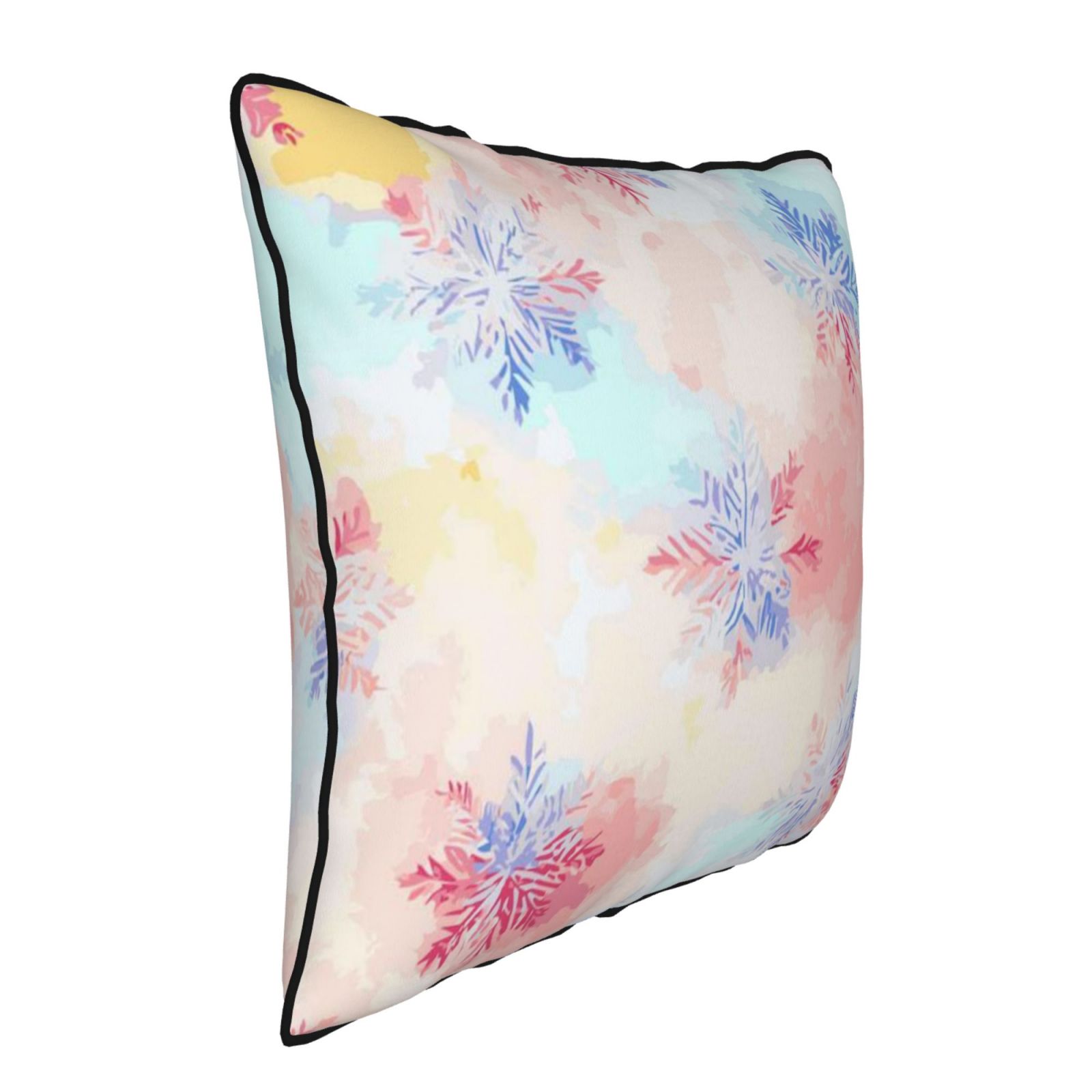Velvet-trimmed throw pillow