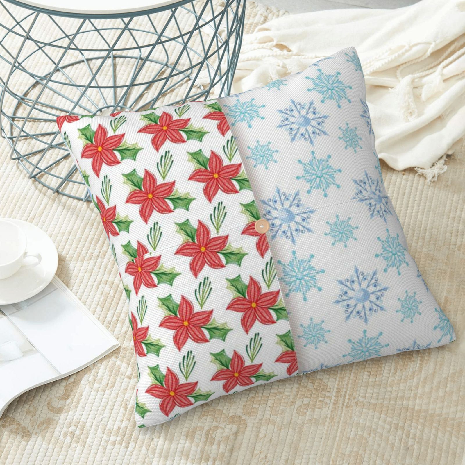 Linen patchwork pillow