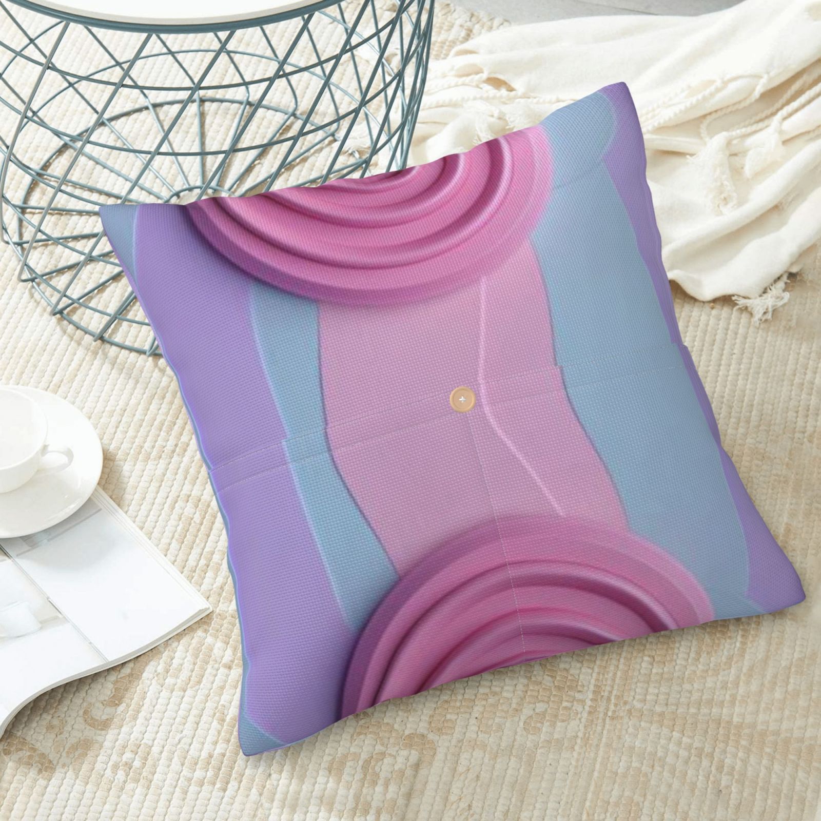Linen patchwork pillow